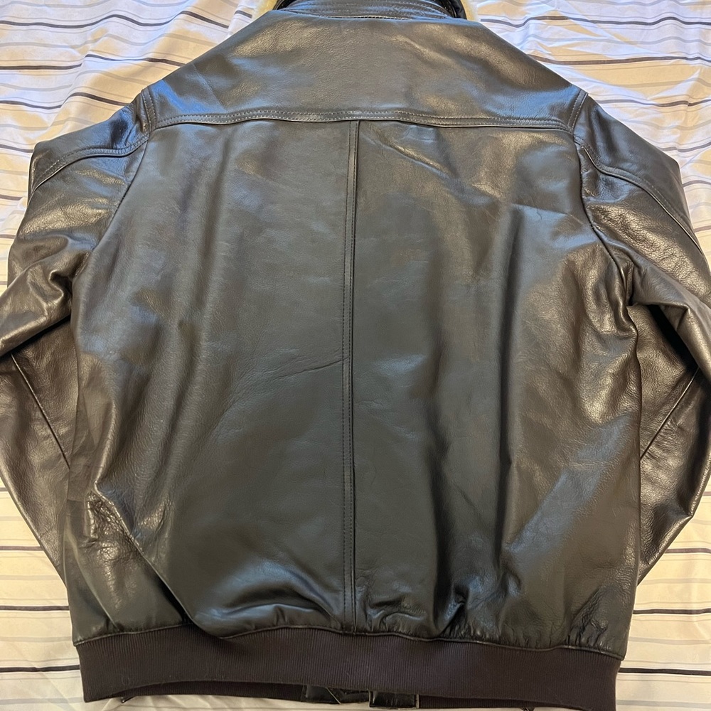 Tommy Hilfiger Tailored Nappa Leather Aviator Jacket - Picture 2 of 9